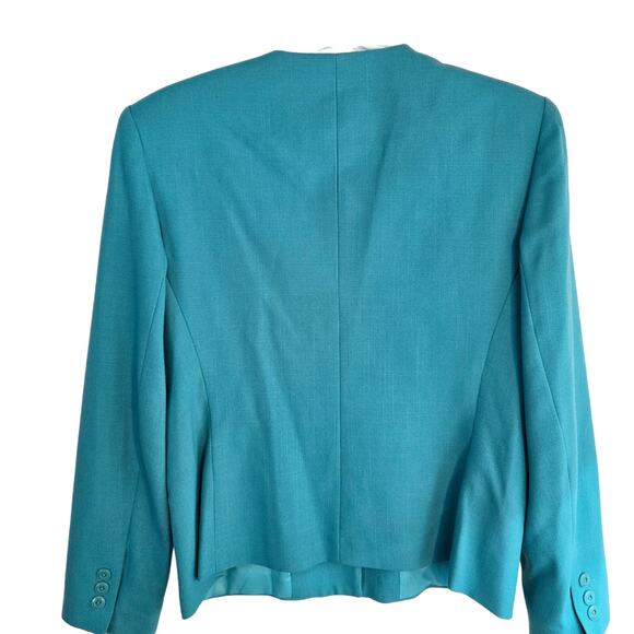 E.H. Woods Women's Blazer 12 Teal 5 Button Misses Size Large L Coat Jacket - Picture 7 of 8